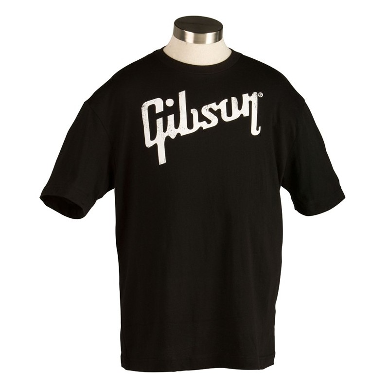 Gibson T-Shirt Noir  Logo Blanc Petit